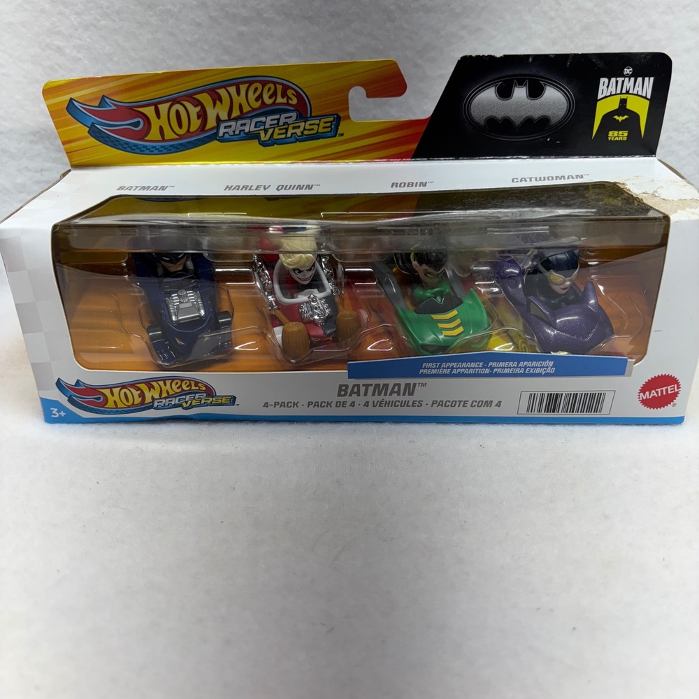Hot Wheels Racer Verse Batman 4‎ Pack Vehicles First Appearance Mattel